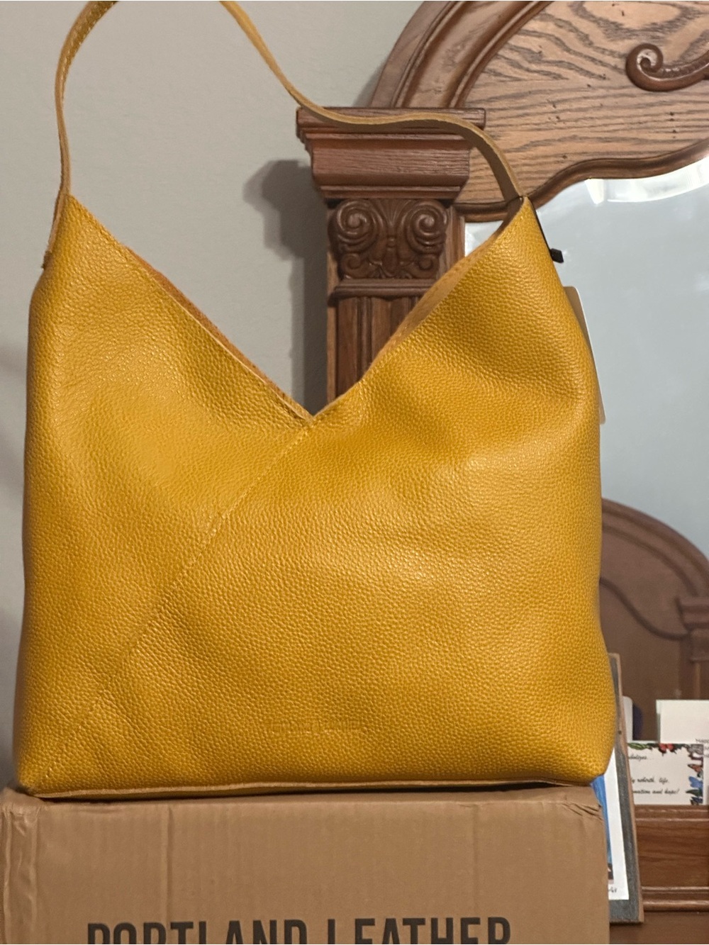 Portland Leather Sunshine Pebbled Shoulder Bag
